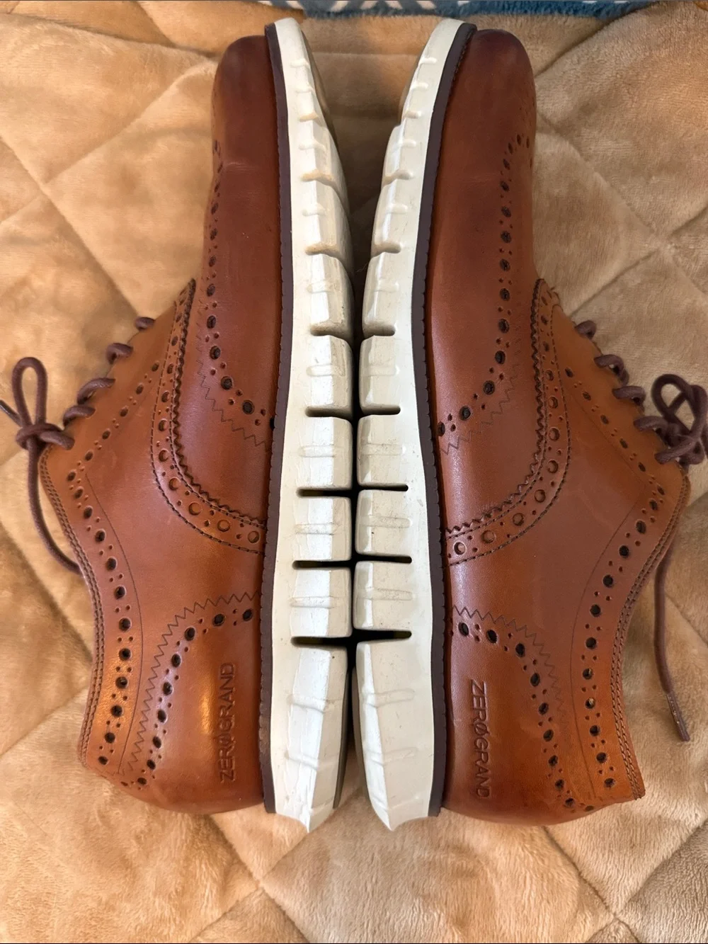 Cole Haan Zerogrand British Tan/Ivory Leather Remastered Wingtip Derby